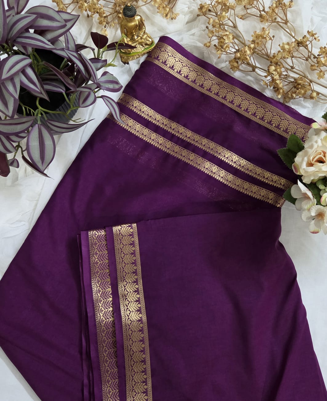 Royal Mysore crepe saree| The heritage weave | Semi Mysore crepe| with Bentex Zari Border