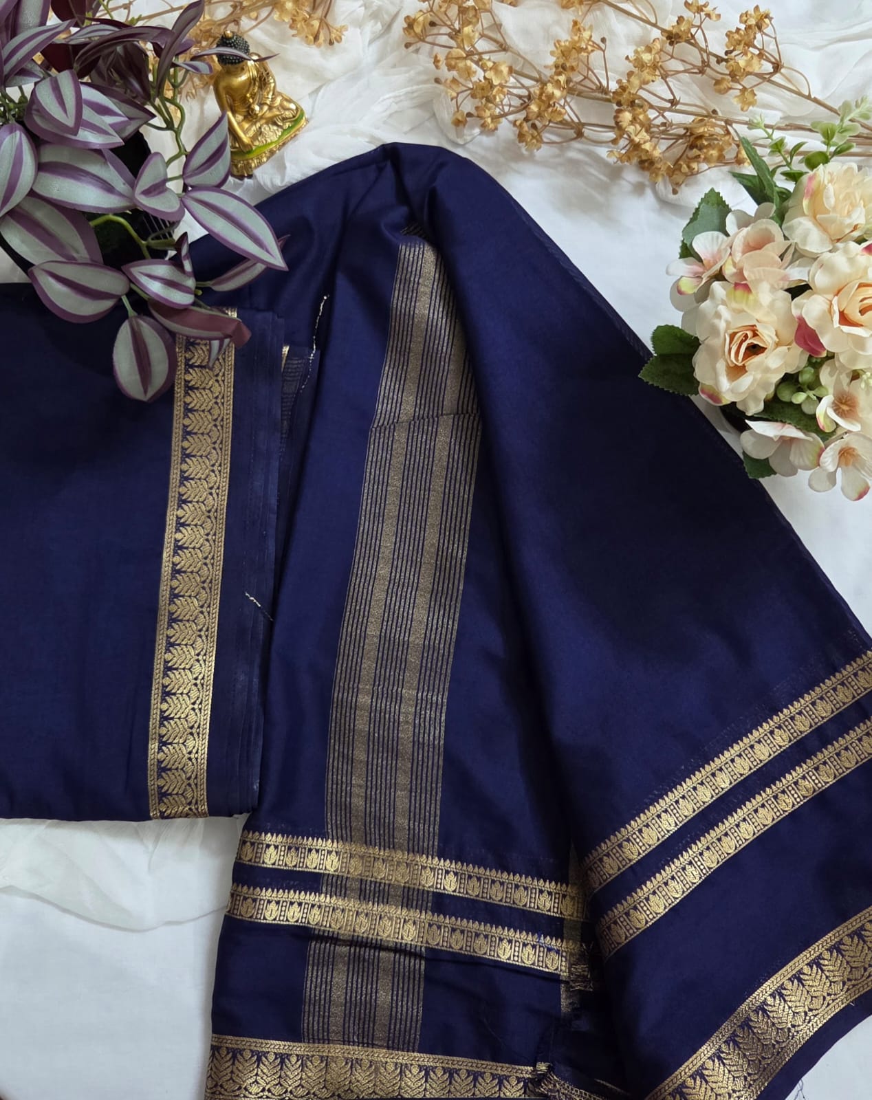 Royal Mysore crepe saree| The heritage weave | Semi Mysore crepe| with Bentex Zari Border