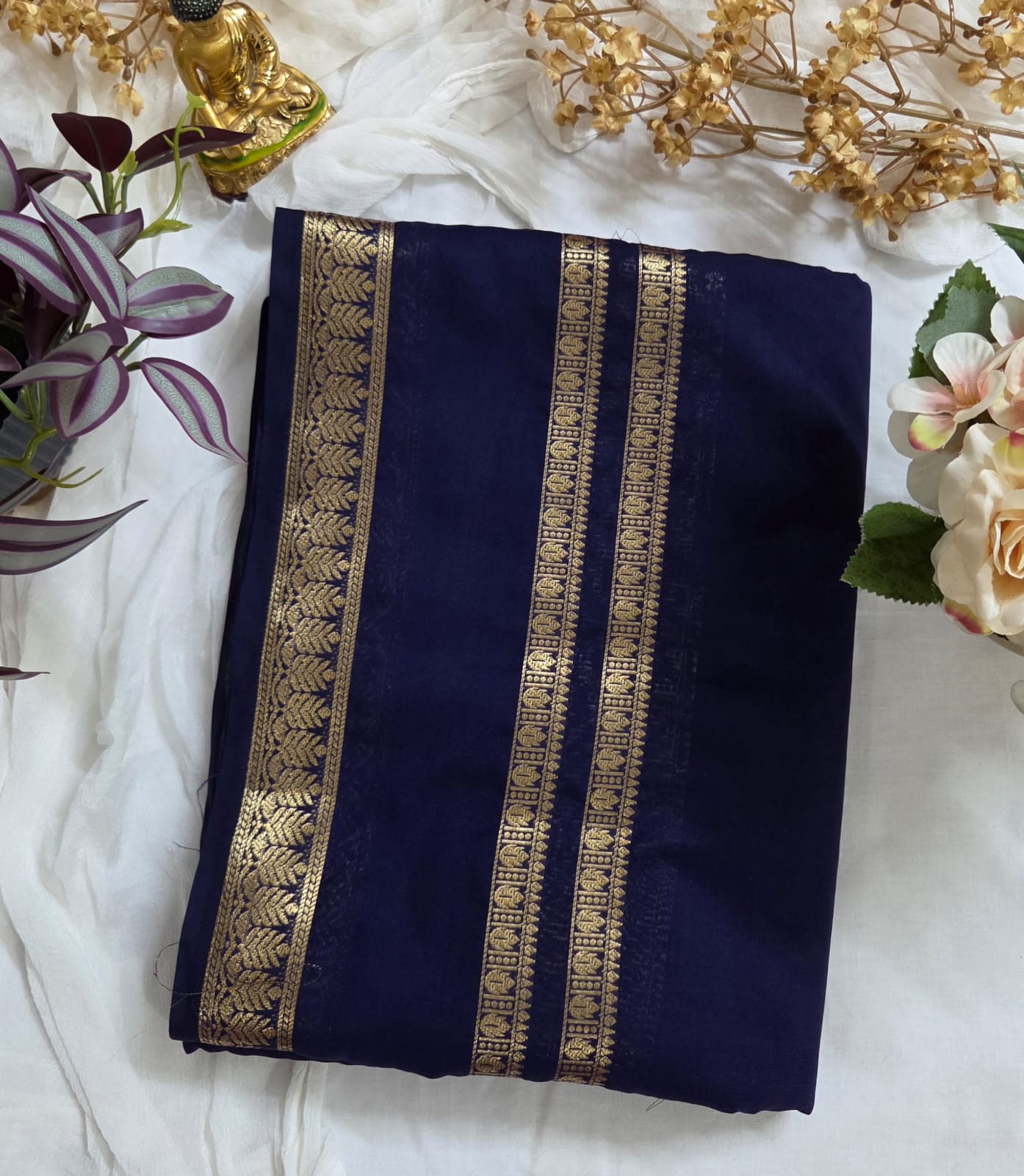 Royal Mysore crepe saree| The heritage weave | Semi Mysore crepe| with Bentex Zari Border